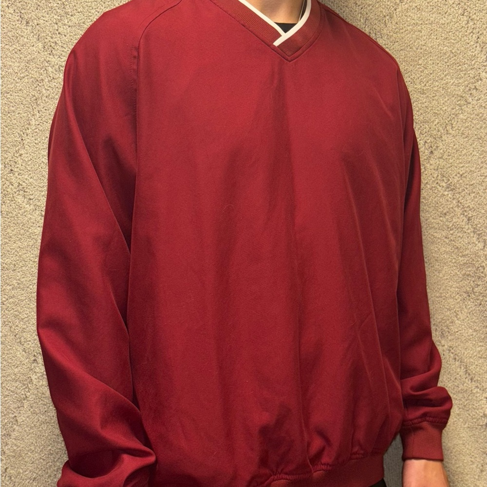 Vintage Ashworth Red V-Neck Sweater Classic Knit Design from England